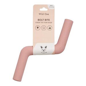 WILD ONE ~ Small Bolt Bite Dog Chew Toy ~ 100% Natural Rubber ~ Pink